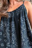 Ole Bubble Cotton Bandana Tunic Vest Black